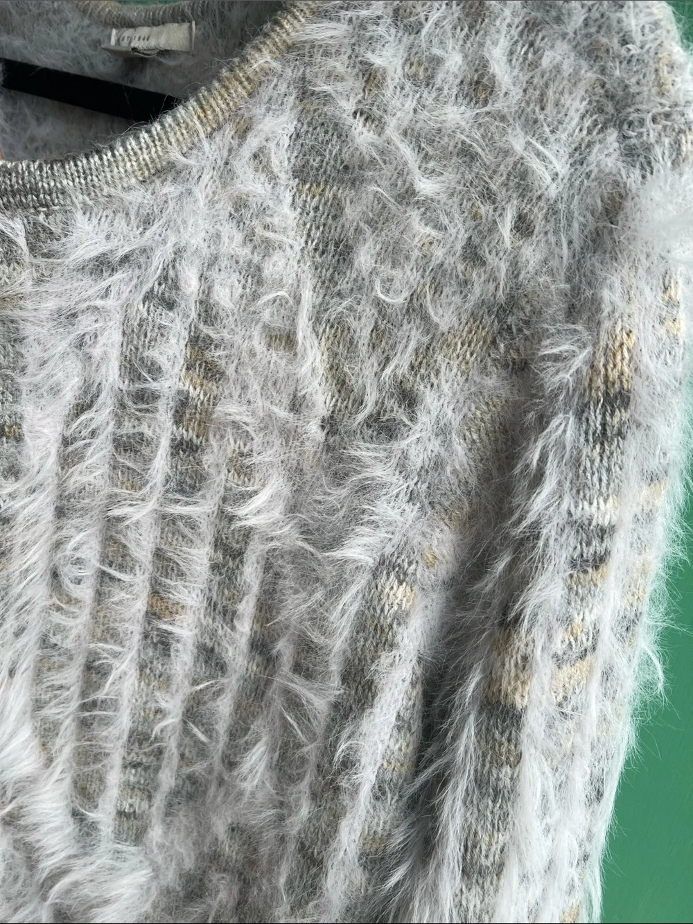 Fuzzy Open-Front Cardigan Sweater by Cato - Light Gray - Medium
